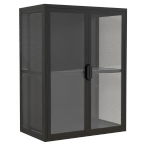 FlokasVM Vitrinenschrank wandhängend 2 Türen schwarz.