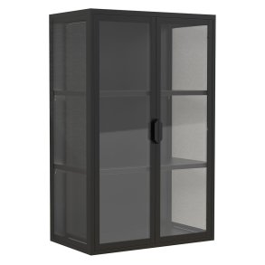 FlokasVL vitrineskap vegghengt 2 d�rer svart.