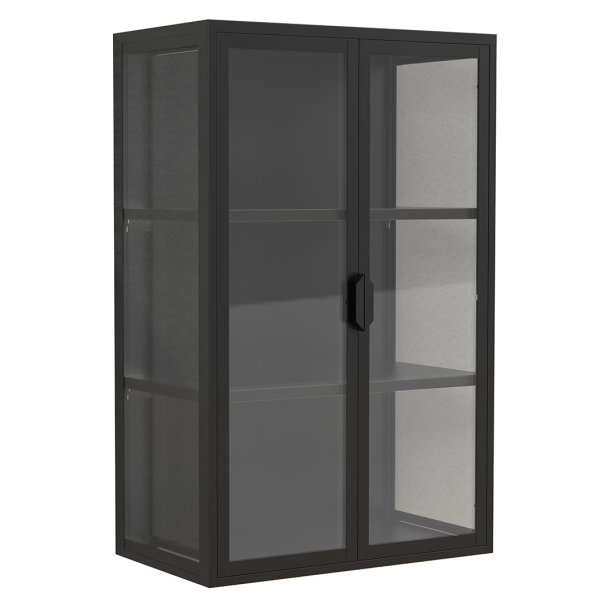 FlokasVL vitrineskap vegghengt 2 d�rer svart.