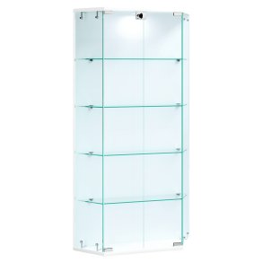 BenilaL Vitrinenschrank wandhängend 2 Türen weiß.