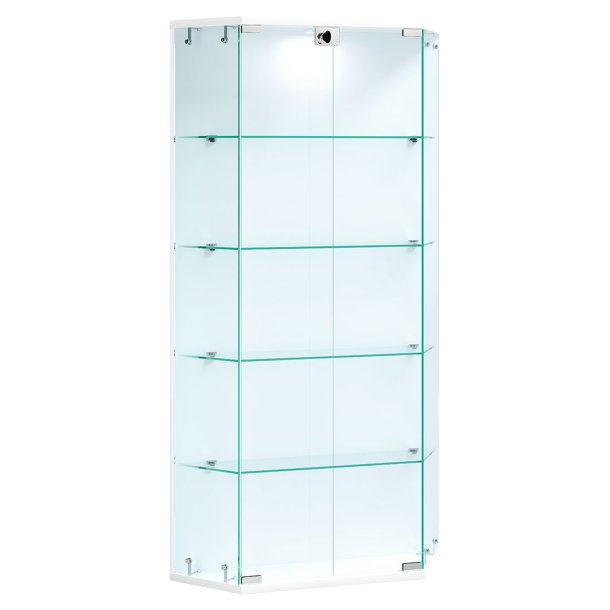 BenilaL Vitrinenschrank wandhängend 2 Türen weiß.