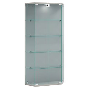 BenilaL Vitrinenschrank wandhängend 2 Türen silberfarben.