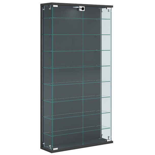 RelasL Vitrinenschrank wandhängend 2 Türen anthrazit.