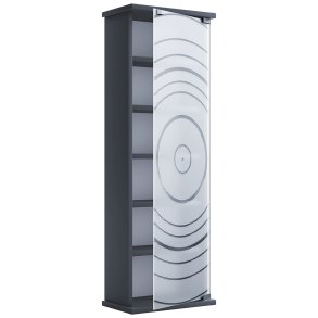 TilanoM Vitrinenschrank CD, DVD 6 Ablagen 1 Tür anthrazit.