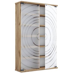 TilanoL Vitrinenschrank CD, DVD 6 Ablagen 2 Tren Eiche dekor.