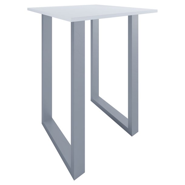 Xona Bartisch 80x80 wei, silberfarben.