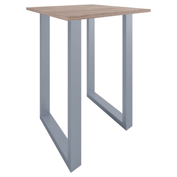 Xona Bartisch 80x80 Eiche dekor, silberfarben.