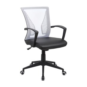 OffiloPU kontorstol med armln sort hvid.