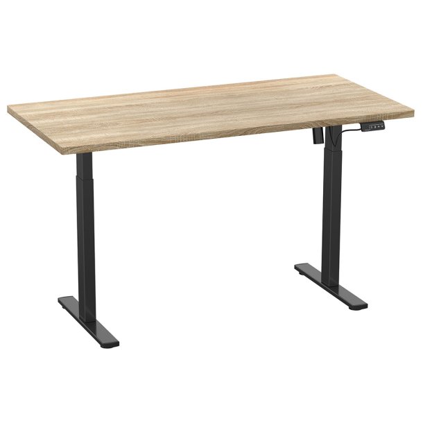 LonaE skrivebord elektrisk hve snke funktion 160x80x71-120cm eg dekor, sort.