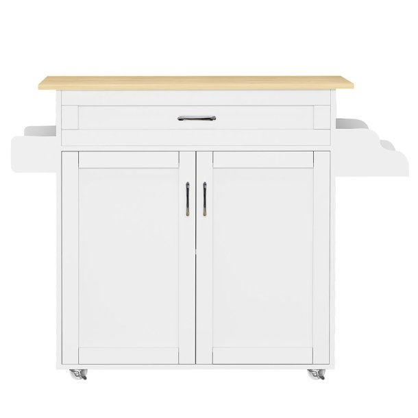 Pastano Kchenmbel auf Rollen 2 Tren, 1 Schublade wei, Eiche dekor.