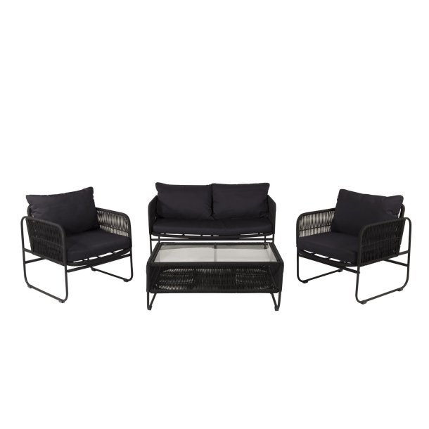 Utah Gartenset 4 Teile schwarz.