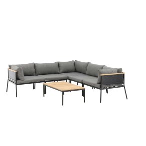 Nettan Lounge-Set 2 Teile schwarz,grau,natur.