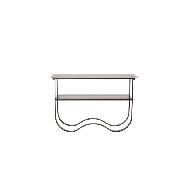 Wavy konsolbord med hylde 34x117 cm sort.