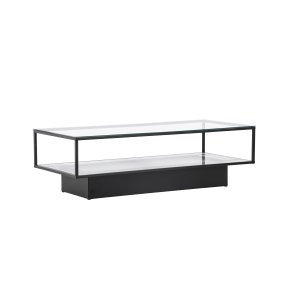 Maglehem sofabord med hylle 60x130 cm glass.