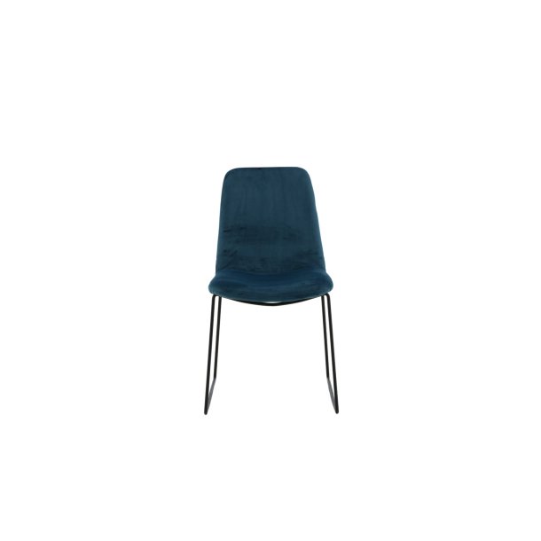Muce Esszimmerstuhl Velour blau.