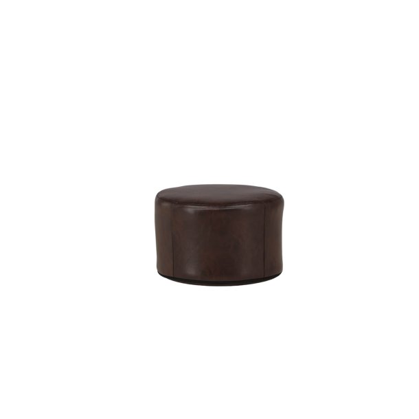 Eastport Pouf, Hocker 41cm PU Kunstleder braun.