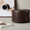 Eastport Pouf, Hocker 41cm PU Kunstleder braun.