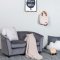 Velvet Sofa 2 Personen fr Kind grau.