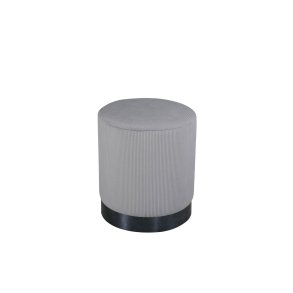 Pouf Benji, poggiapiedi 35cm velluto nero, grigio.