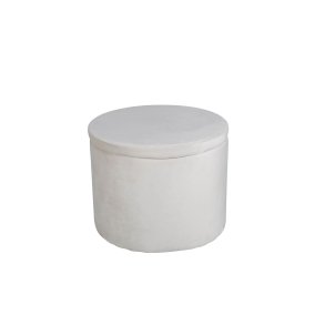 Pouf Dunken, poggiapiedi con contenitore 51cm velluto beige.