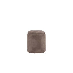 Pouf Limpen 32cm in velluto con contenitore marrone.