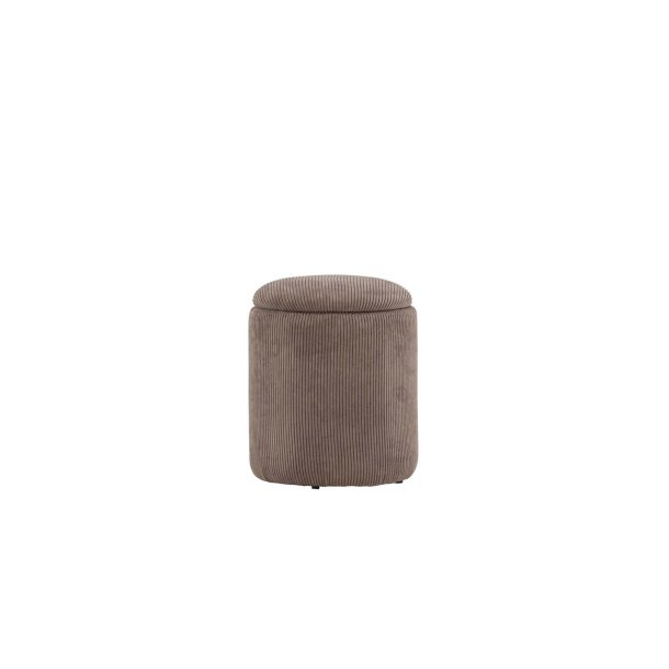 Pouf Limpen 32cm in velluto con contenitore marrone.