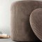 Pouf Limpen 32cm in velluto con contenitore marrone.
