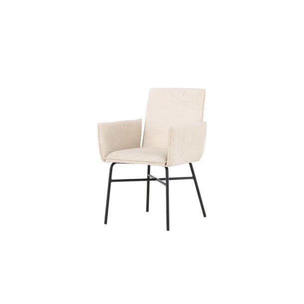 Petra spisestuestol med armln velour beige.