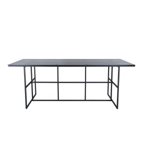 Leif Esstisch 90x200cm Glas klar schwarz.