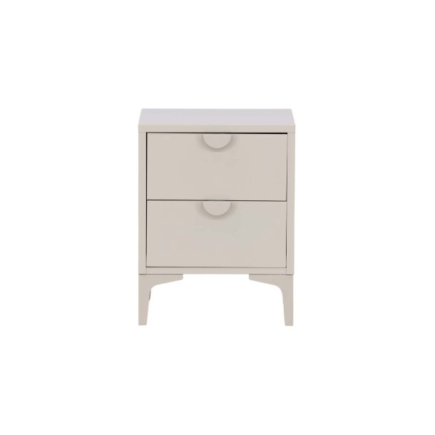 Comodino Piring 2 cassetti beige.