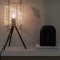 Fence belysning bordlampe 20x20x40cm rattan sort, tr.