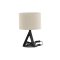 Kona oświetlenie lampa stołowa 25x18x50,5cm tkanina beżowy, czarny.