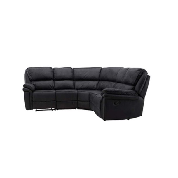 Saranda Ecksofa, elektrischer Recliner mit Fu�st�tze schwarz.