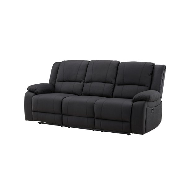 Singapore sofa 3 personers recliner sort.