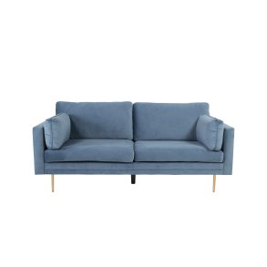 Boom sofa 3 seter velour bl.