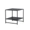 Staal  hjrnebord med hylde 51x51 cm sort.