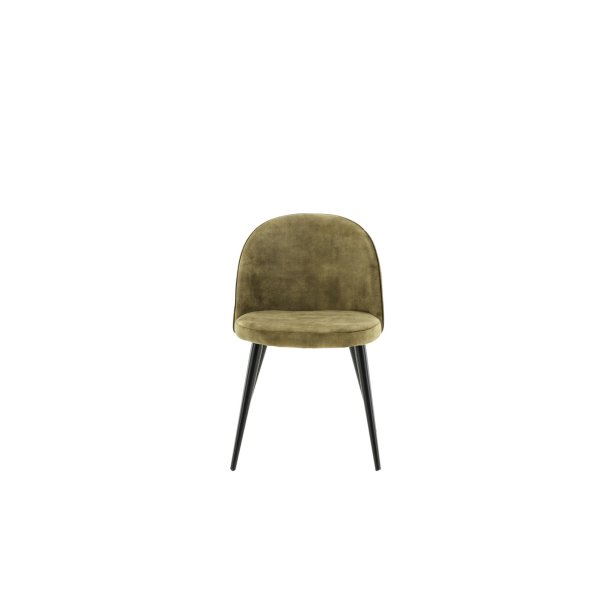 Velvet spisestuestol velour grn, sort.
