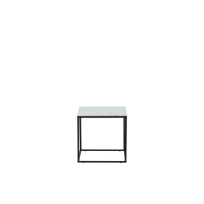 Estelle  hjrnebord 50x50 cm marmor dekor hvid.