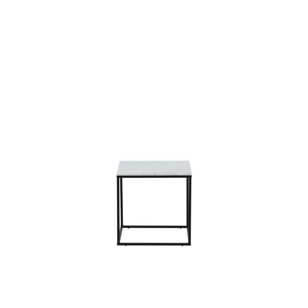 Estelle  hjrnebord 50x50 cm marmor dekor hvid.