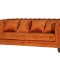 Velvet sofa 3-osobowa rdzawo-pomarańczowy.