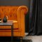 Velvet sofa 3-osobowa rdzawo-pomarańczowy.