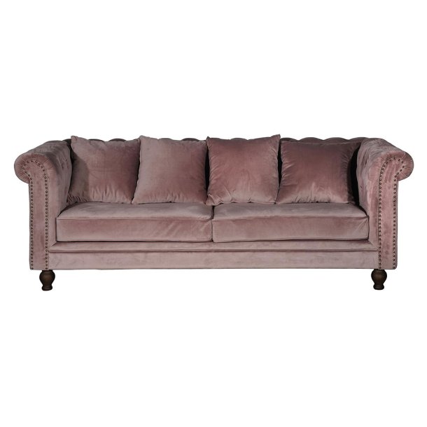 Velvet sofa 3 personers velour pink.