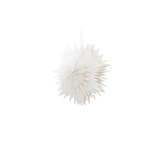 Slen julestjerne med lys papir 35 cm pendel hvit.