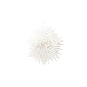 Slen julestjerne med lys papir 46 cm pendel hvit.