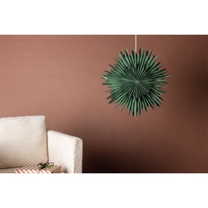 Slen julestjerne med lys papir 60 cm pendel grnn.