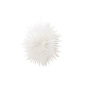 Slen julestjerne med lys papir 80 cm pendel hvit.
