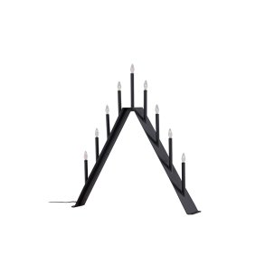 re adventsstake elektrisk 9 lys svart.