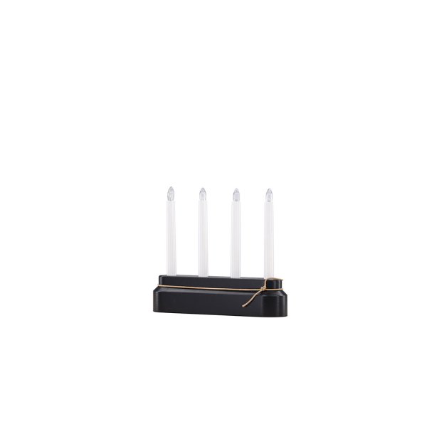 Nsfjllet Adventsleuchter elektrisch 4 Lichter schwarz.