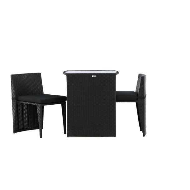 Savanna loungembler sett 3 deler svart.