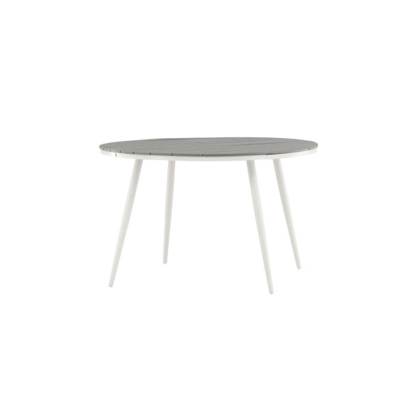 Break Esstisch 120cm weiß grau.